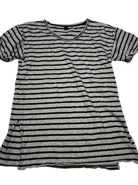 J.‎ Crew Black & Gray Striped Short Sleeve Tee